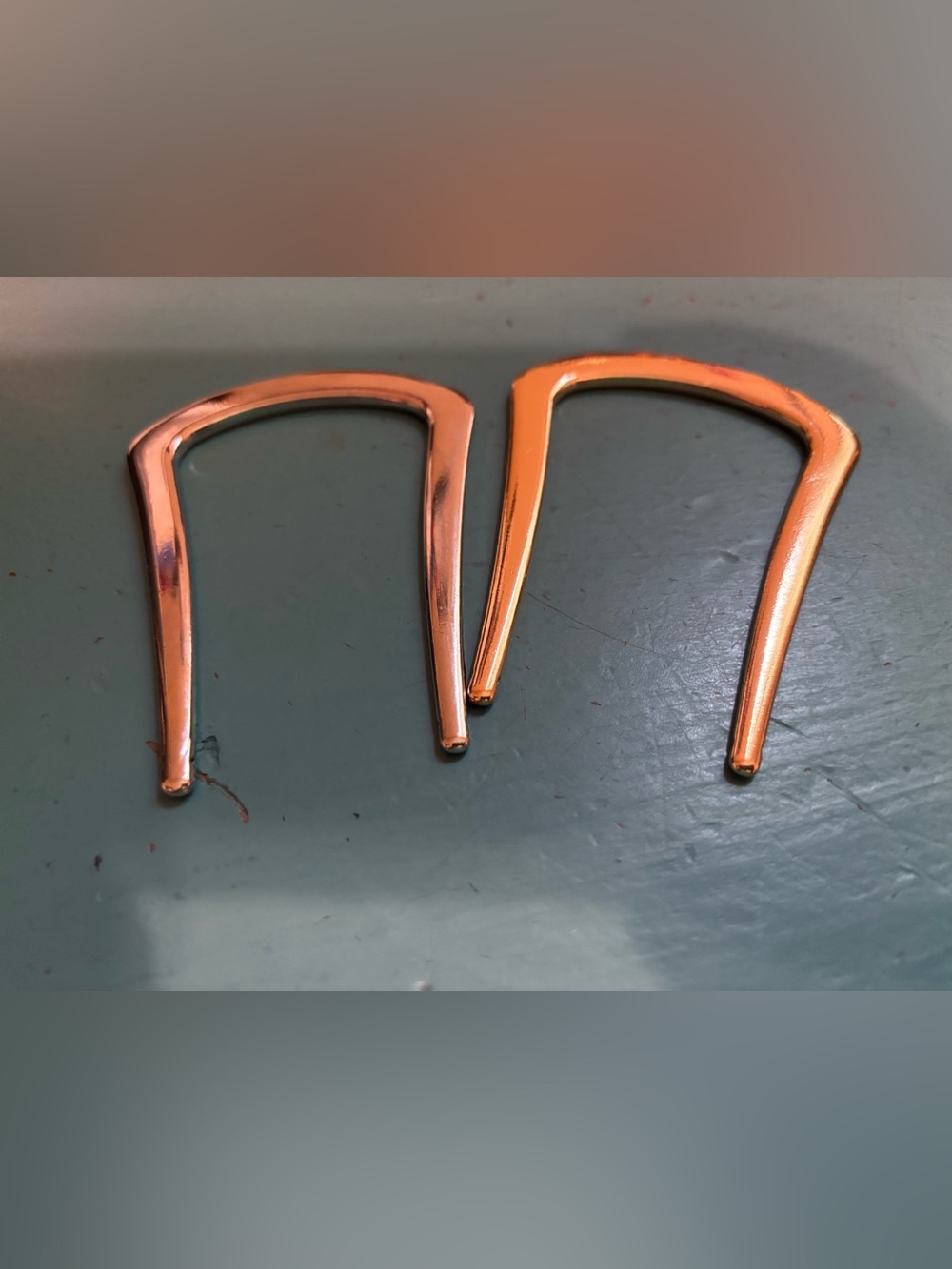Rose Gold Metal Hair Forks - Set of 2